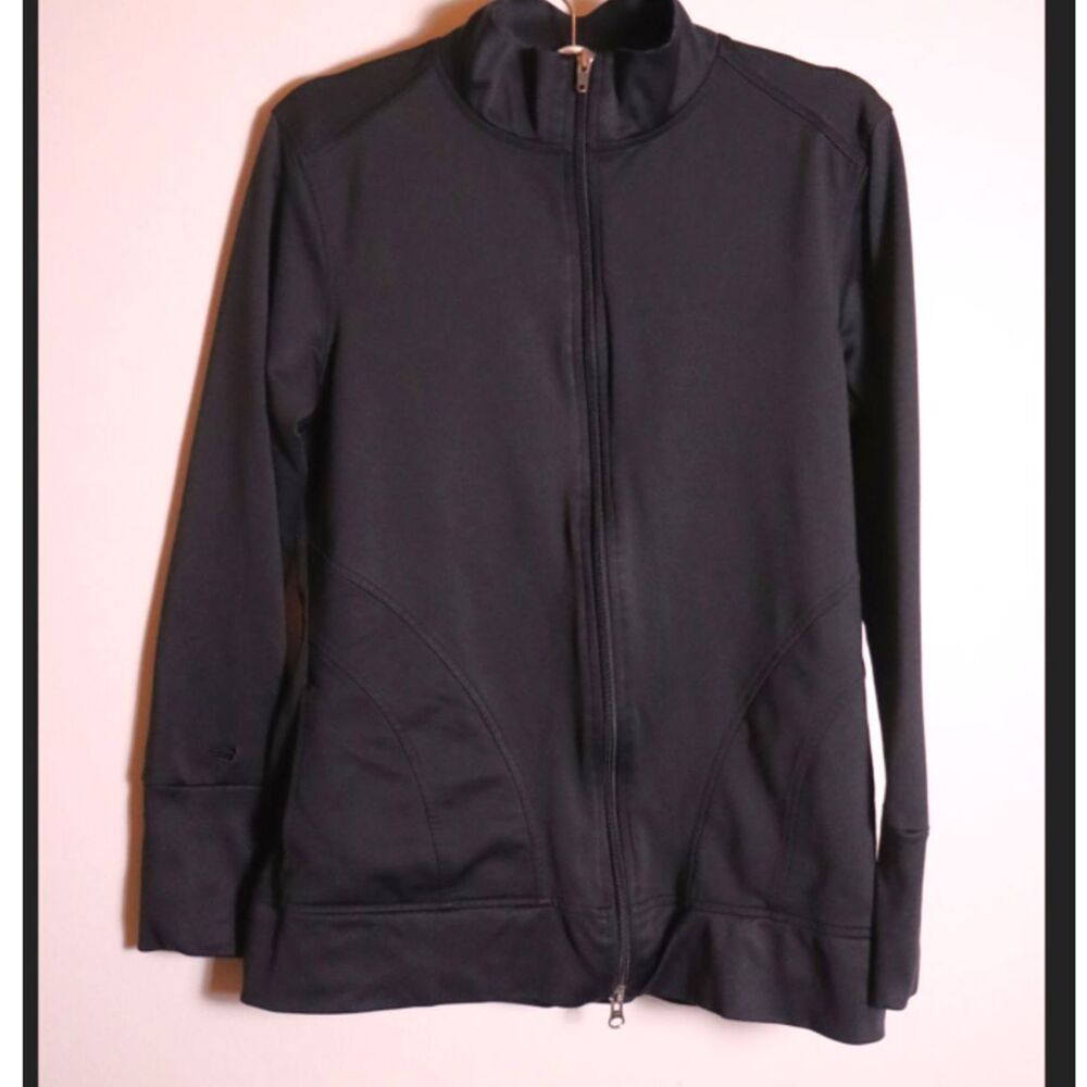 New Balance Womens Zip Sweatshirt Large Black Sticky Zipper